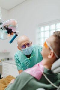 Dentist examining a patient after a dental filling in Richmond Hill